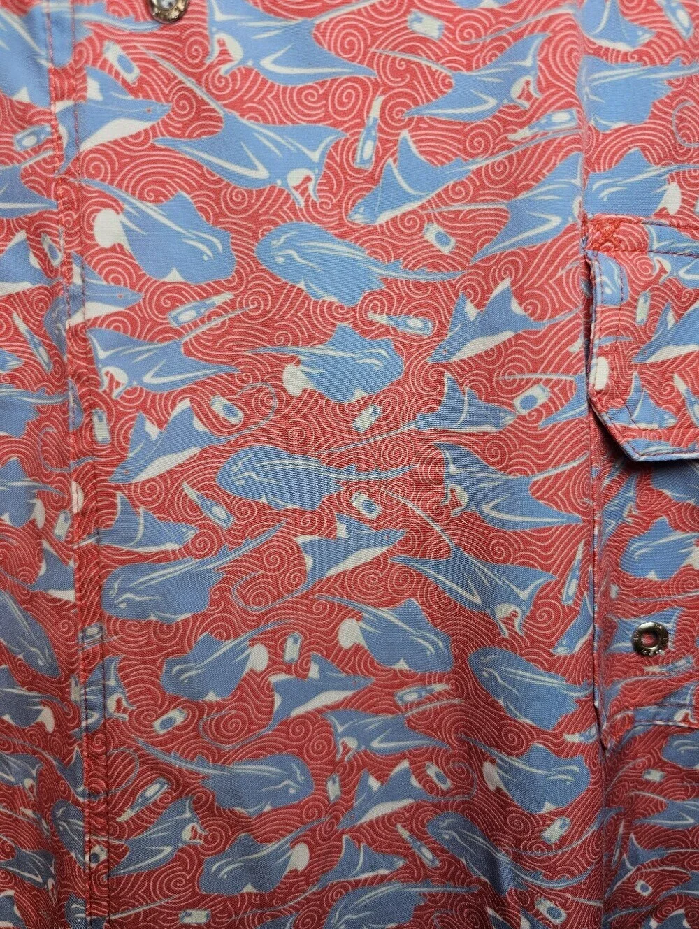 Peter Millar Mens Swim Trunks Blue Sting Ray Beer Priny Lined Size XXL
